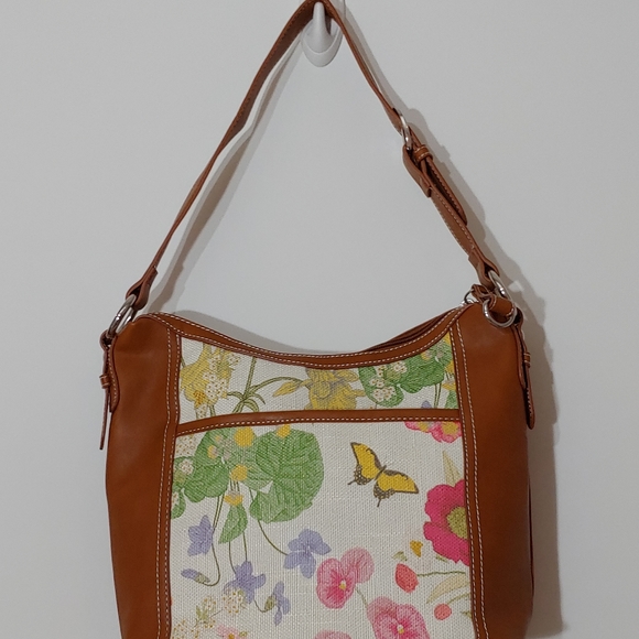 NWT GIANI BERNINI BOTANICAL LINEN HOBO BAG - Picture 12 of 16